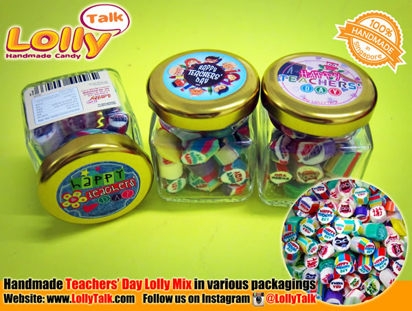 Teachers Day Lolly Mix in Square bottles