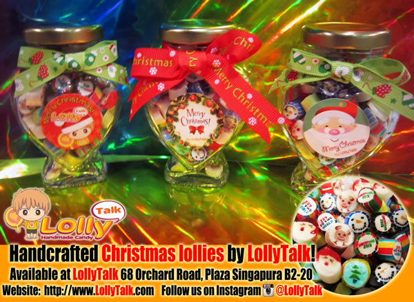 Christmas Lollies in Heart Bottles