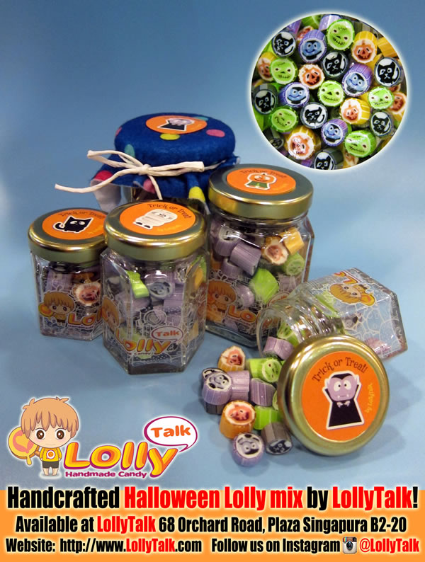 Halloween lollies in bottles