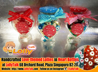 lollies in heart bottles